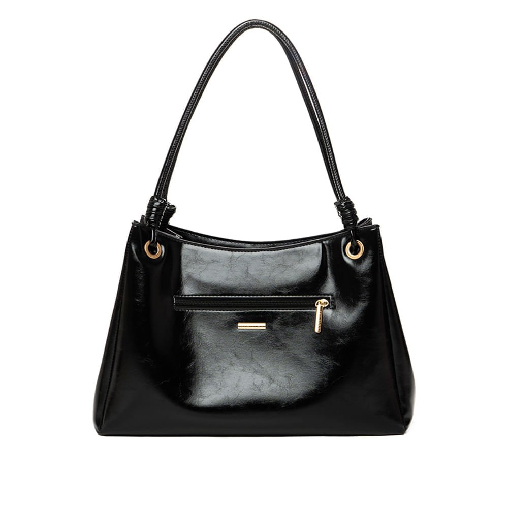 Bolsa Feminina Rafitthy Tote Média Alças Finas Preto Preto 3