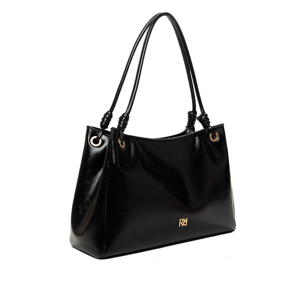 Bolsa Feminina Rafitthy Tote Média Alças Finas Preto Preto 4