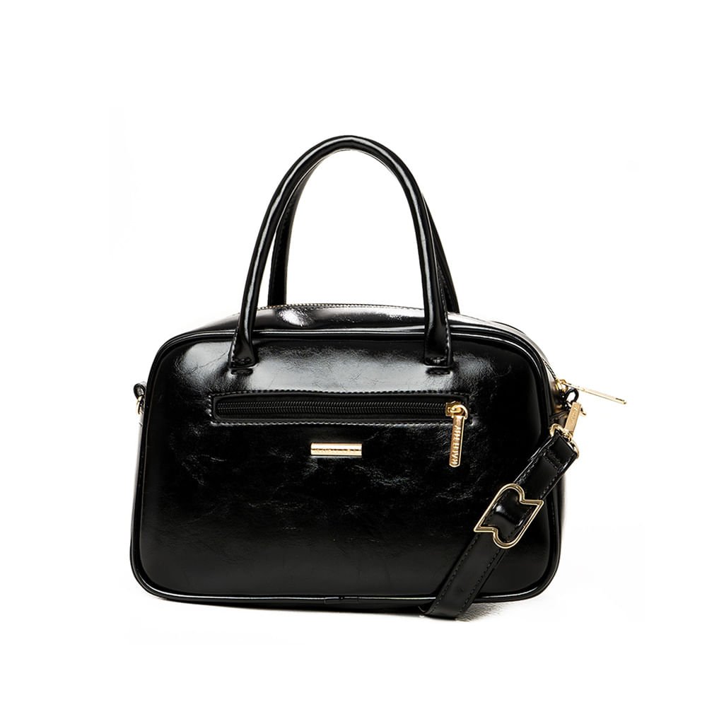 Bolsa Feminina Rafitthy Baú Pequena Bolso Frontal Preto Preto 2