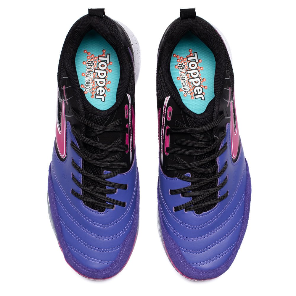 Chuteira Masculina Topper Futsal Lethal Preto/Roxo Preto/Roxo 4