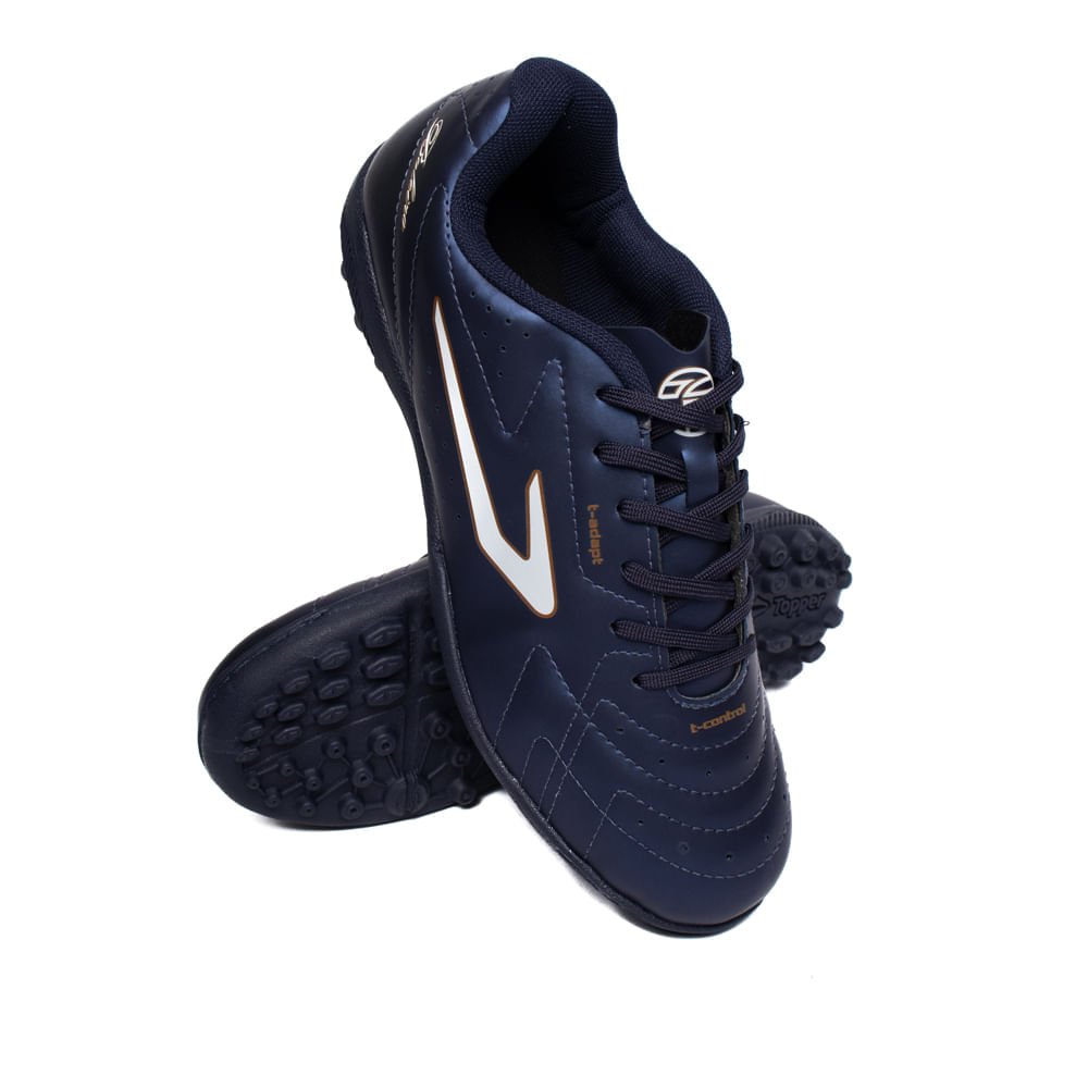 Chuteira Masculina Topper Boleiro Vi Society Marinho/Dourado Azul/Dourado 5