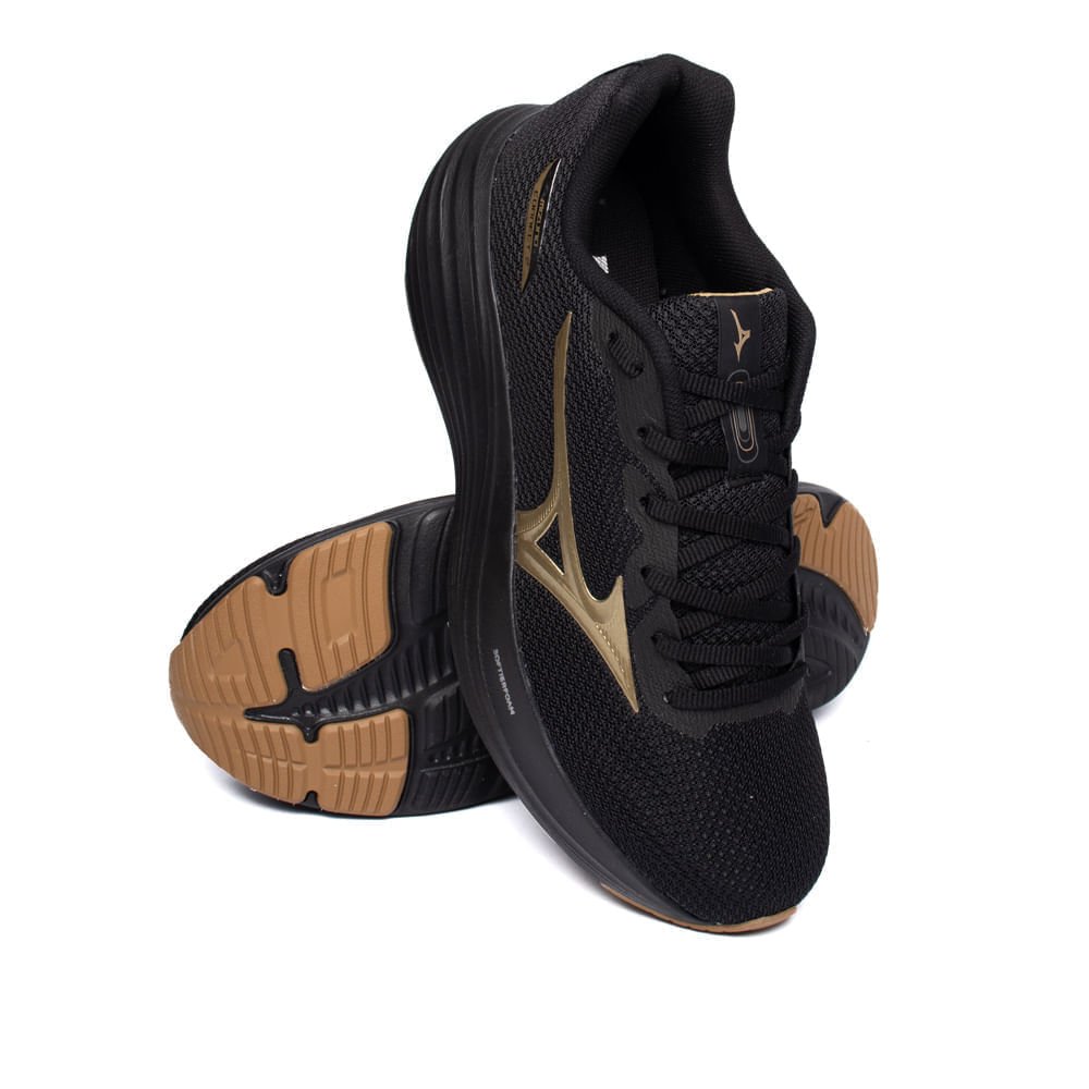 Tênis Masculino Mizuno Connect 2 Caminhada Preto/Dourado Preto/Dourado