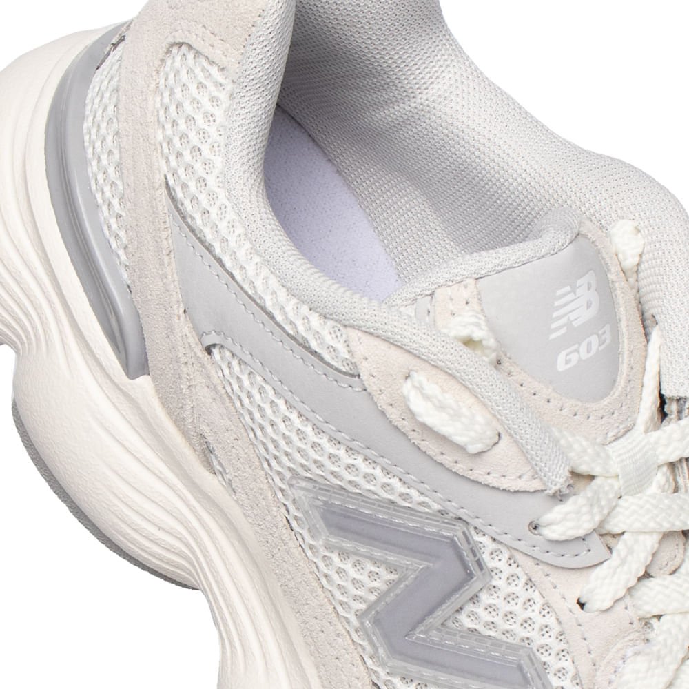 Tênis Unissex New Balance 603 Casual Branco/Cinza Claro Branco/Cinza 6