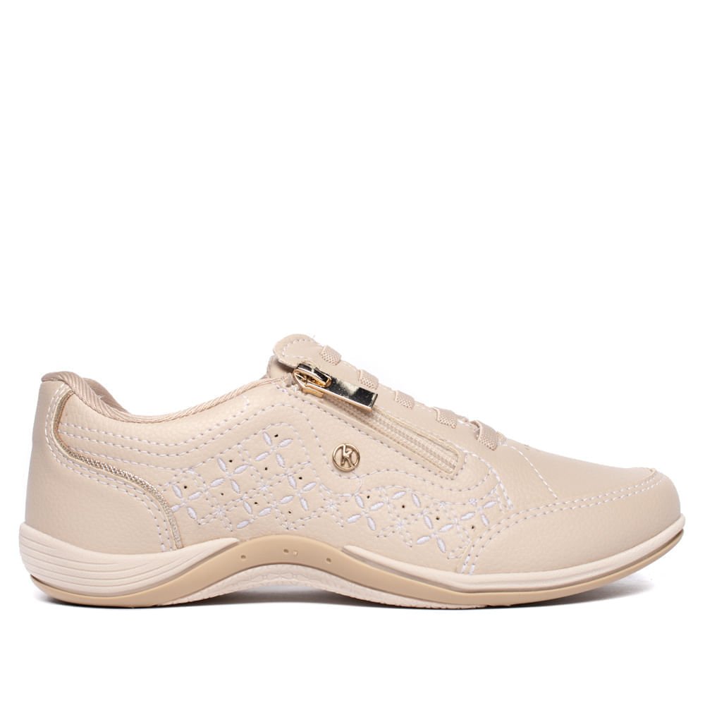 Tênis Feminino Kolosh Century Casual Gel Bege/Branco