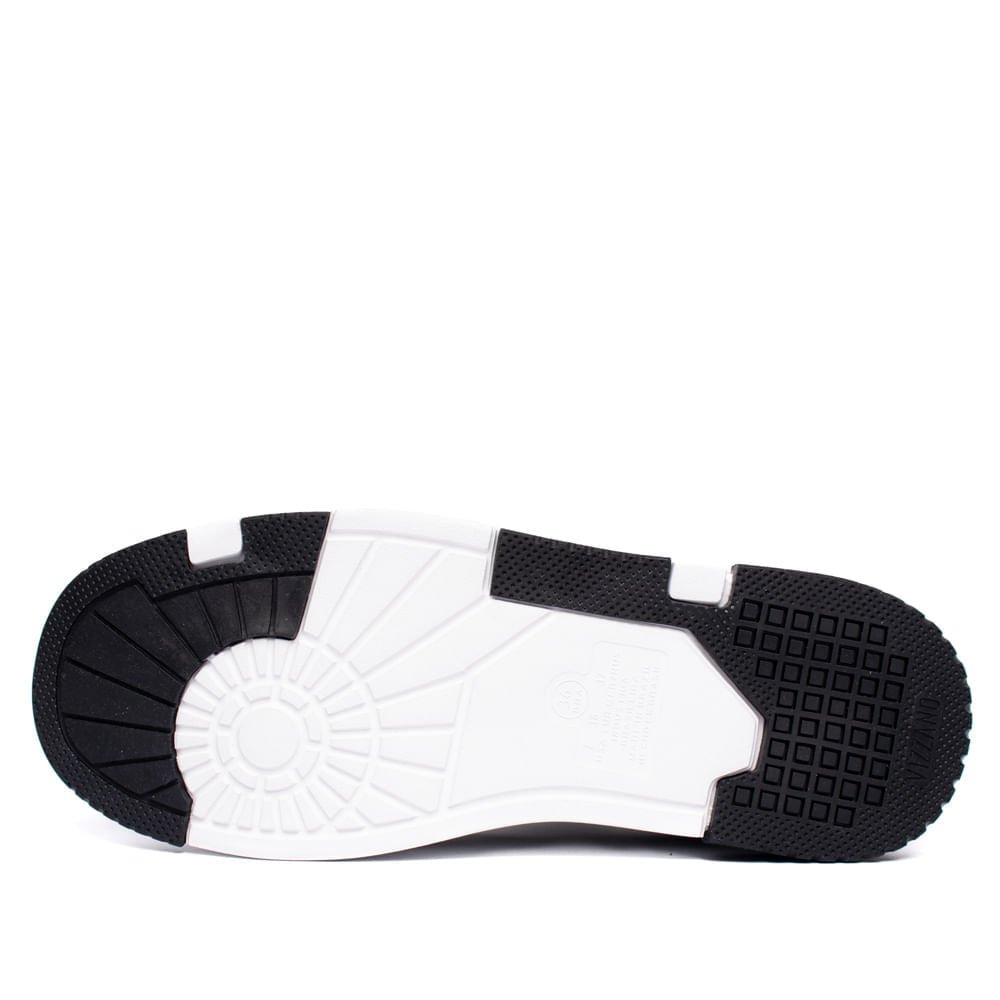 Tênis Feminino Vizzano Casual Pelica Textura Branco/Preto Branco/Preto 2