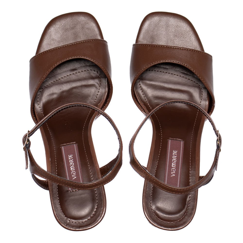 Sandália Feminina Via Marte Anabela Napa Textura Marrom Marrom 4