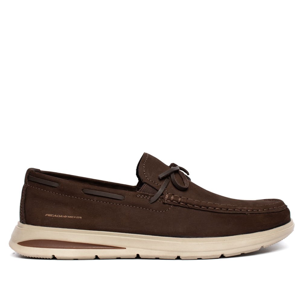 Mocassim Masculino Pegada Rustic Couro Marrom Escuro
