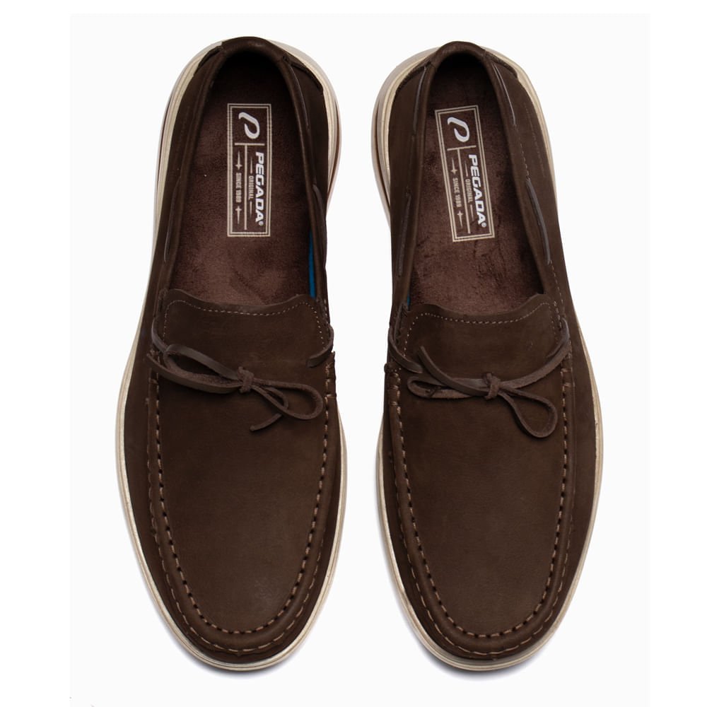 Mocassim Masculino Pegada Rustic Couro Marrom Escuro Marrom 4