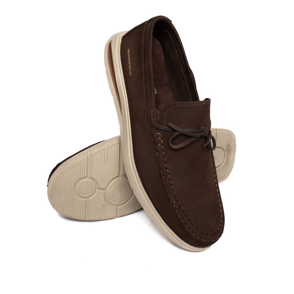 Mocassim Masculino Pegada Rustic Couro Marrom Escuro Marrom 5