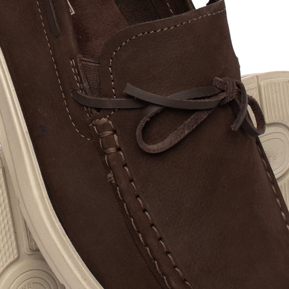 Mocassim Masculino Pegada Rustic Couro Marrom Escuro Marrom 6