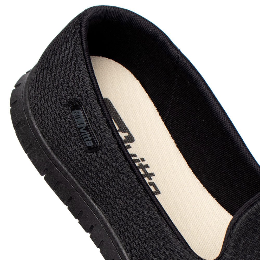 Sapatilha Feminina Actvitta Slip On Knit Preto Preto 6