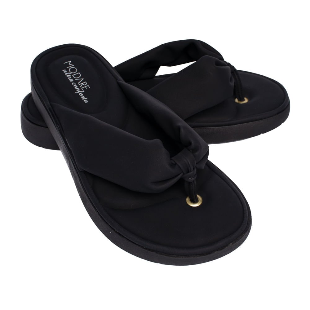 Chinelo Feminino Modare De Dedo Ultrasoft Preto Preto 5