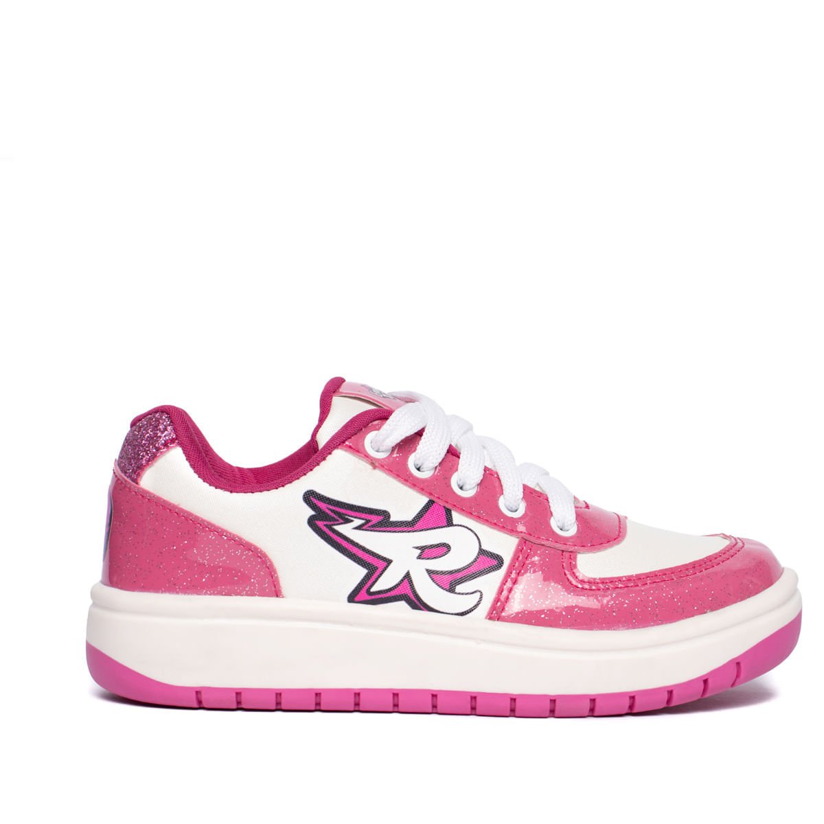 Tênis Infantil Dos Rosa Emilly Vick Glitter Napa Branco/Pink