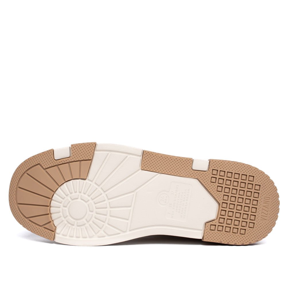 Tênis Feminino Vizzano Flatform Recortes Texturas Bege Bege 2