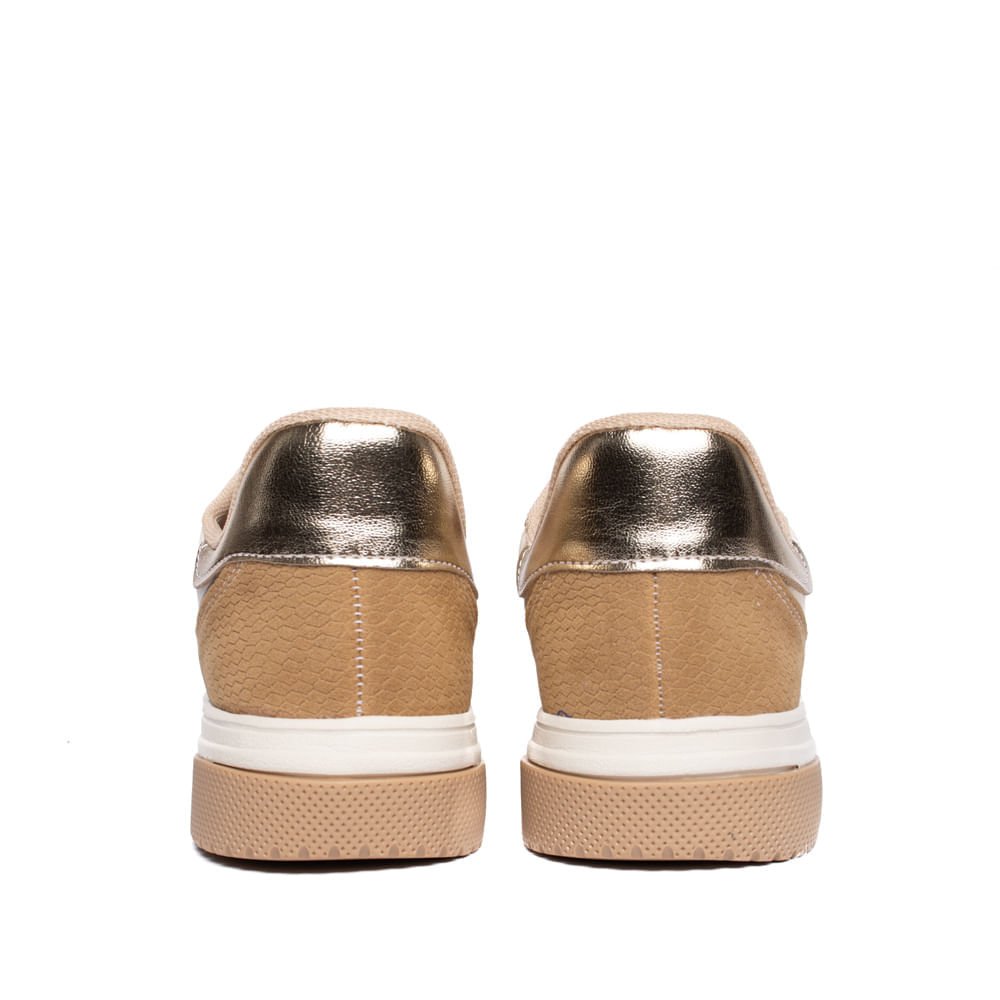 Tênis Feminino Vizzano Flatform Recortes Texturas Bege Bege 3