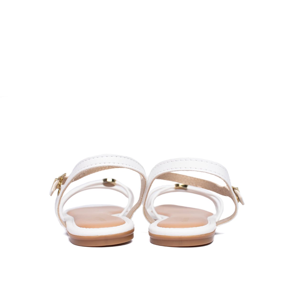 Sandália Rasteira Infantil Molekinha Napa Flor Branco/Dourado Branco/Dourado 4