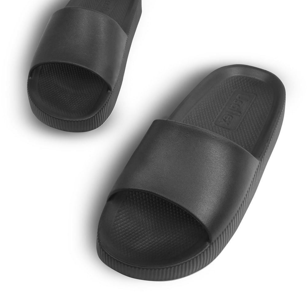 Chinelo Slide Preto Poofy Salto Plataforma Eva Preto 4