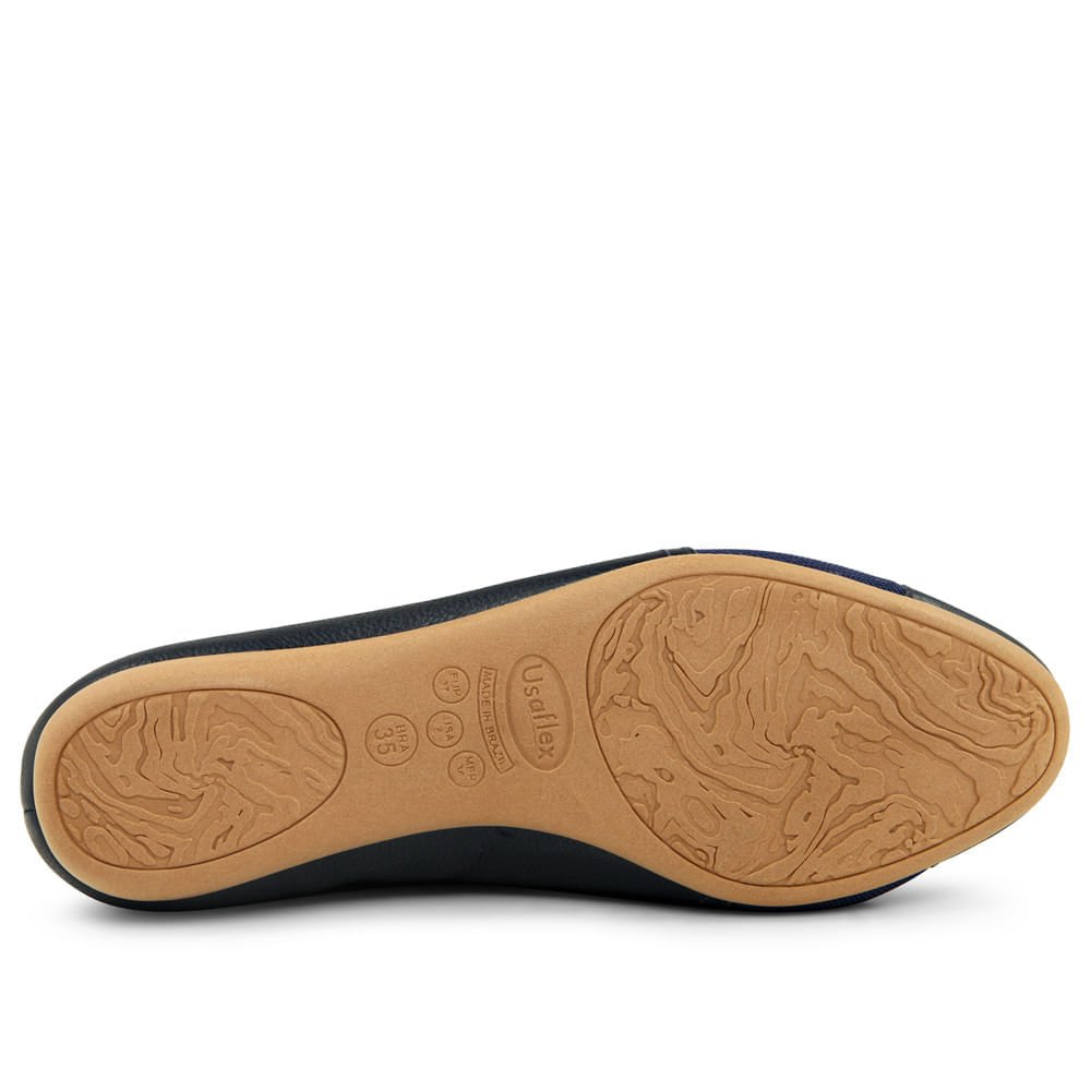 Sapatilha New Blue Couro Bico Redondo Bordado Azul 5