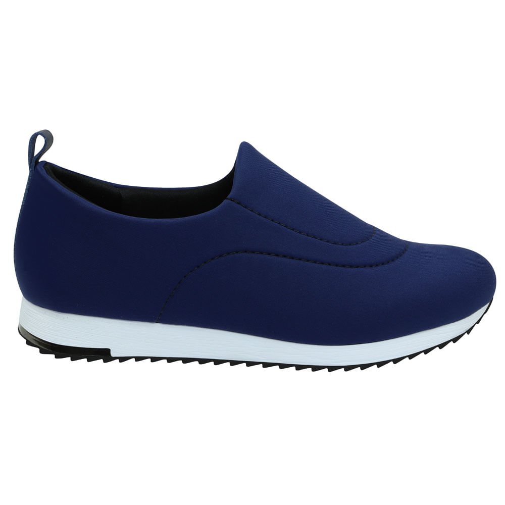 Tênis Slip On New Blue Elastano Detalhe Costura Azul 1