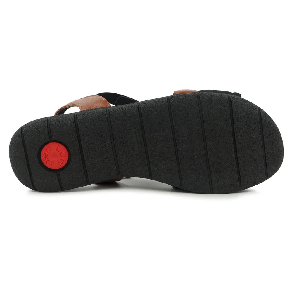 Sandália Plataforma Multimateriais Bicolor Preta Marrom/Preto 5