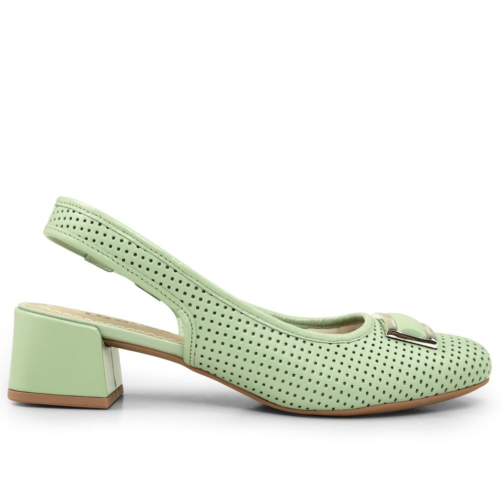 Scarpin Slingback Bloco Hortelã Verde 1