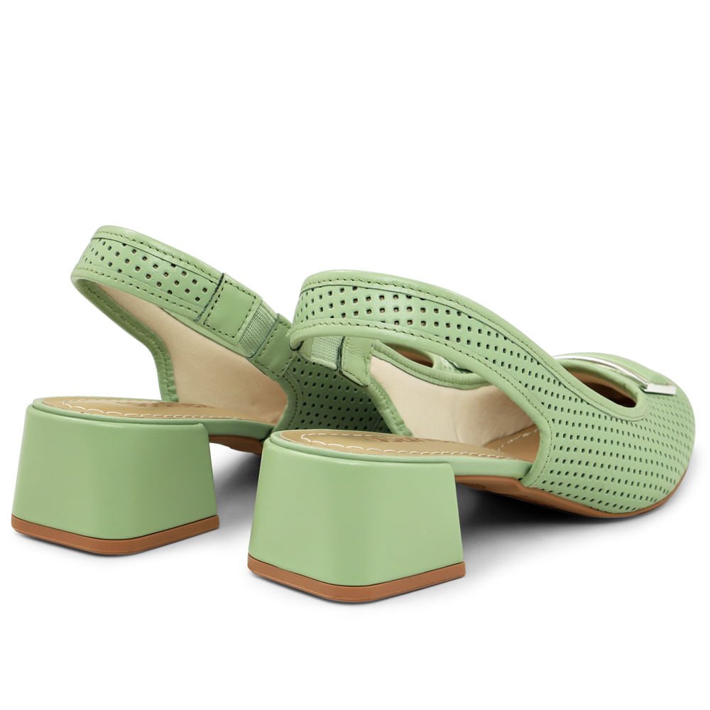 Scarpin Slingback Bloco Hortelã Verde 3