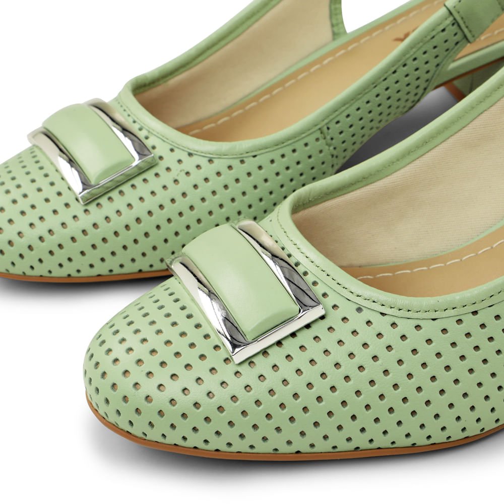 Scarpin Slingback Bloco Hortelã Verde 5