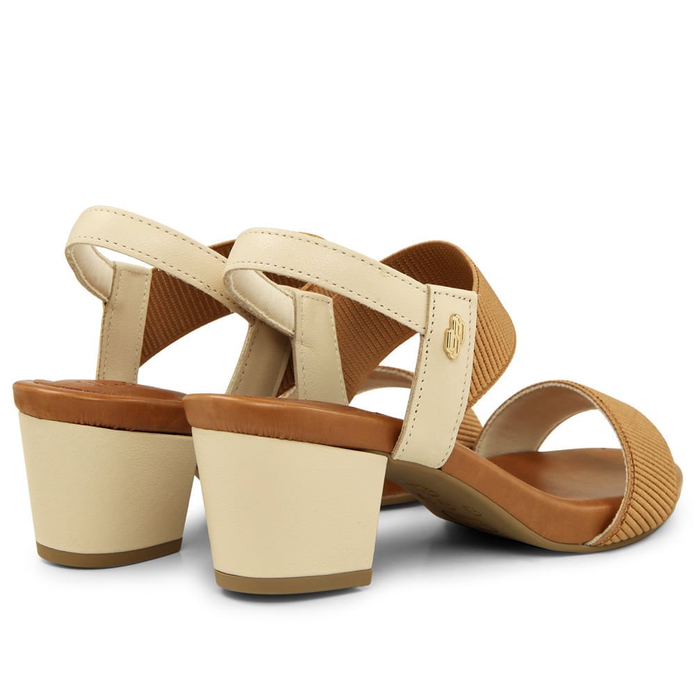 Sandália Marrom Bege Elástico Marrom 3