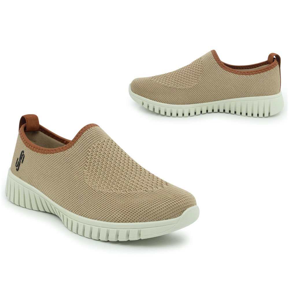 Tênis Slip On Camel Tricot Monograma Marrom 2