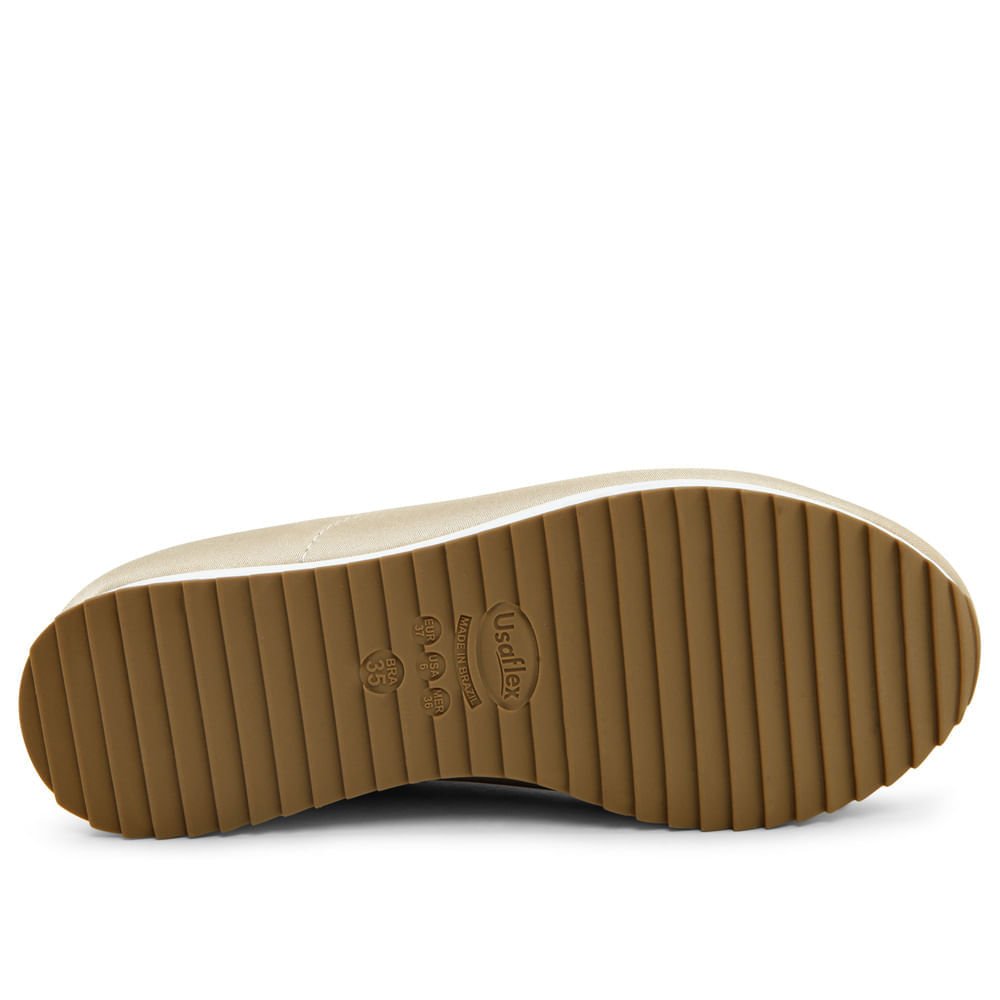 Tênis Slip On Blush Elastano Detalhe Costura Bege 5