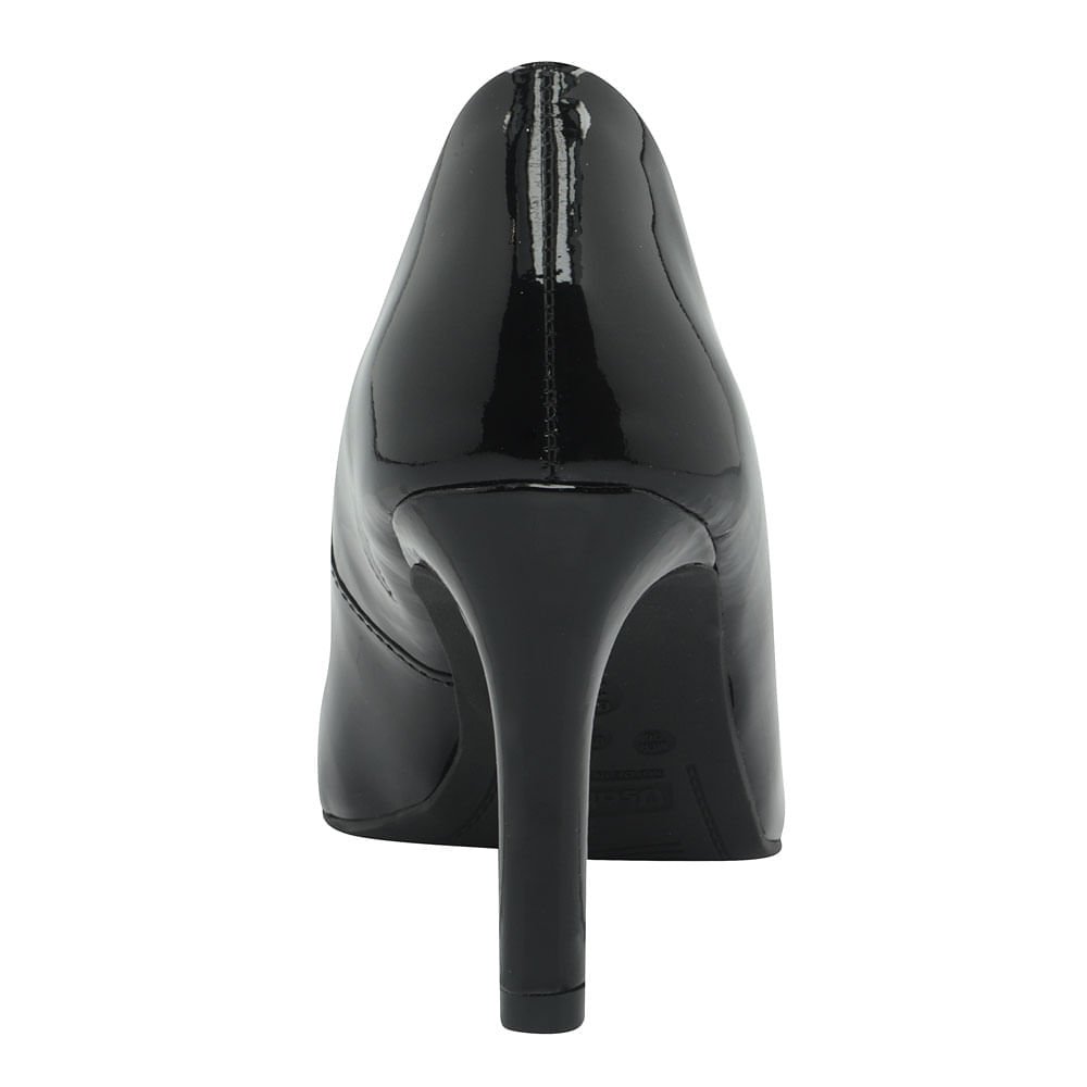 Scarpin Preto Salto Alto Verniz Bico Fino Preto 4