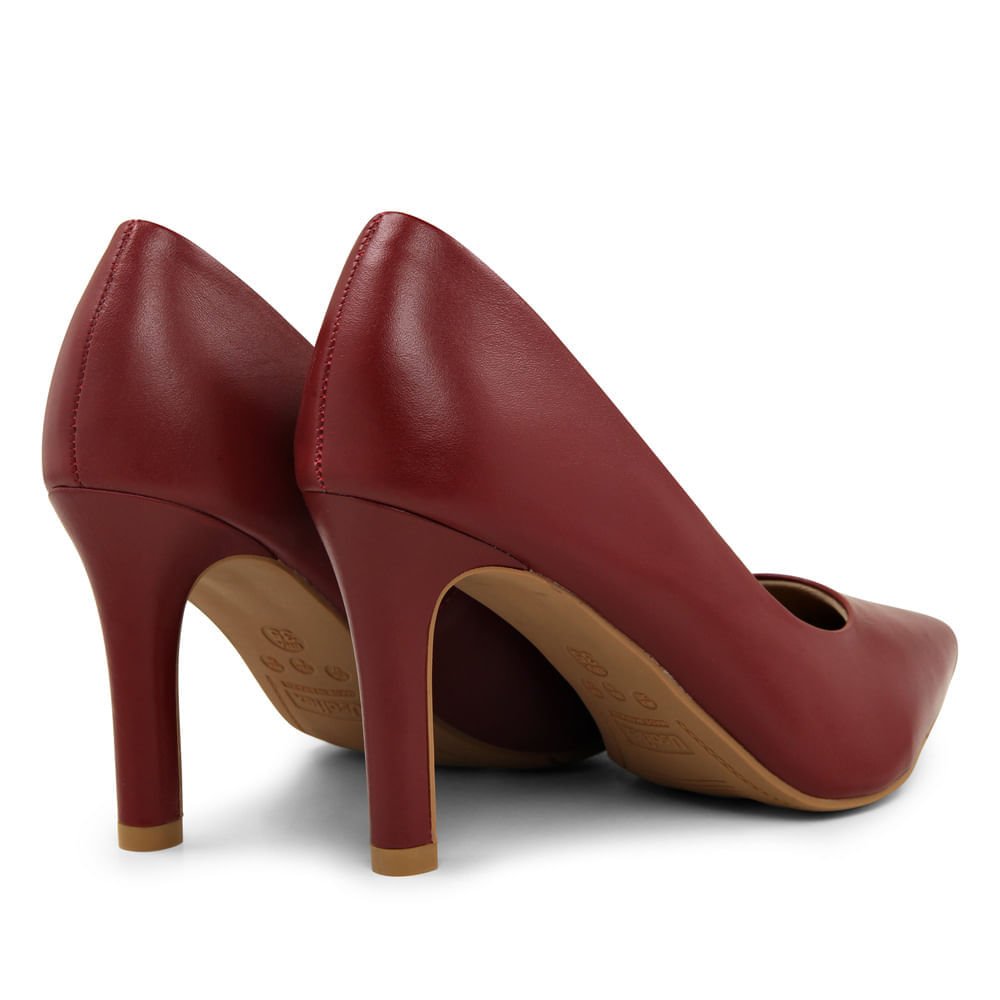 Scarpin vermelho rebu salto fino Vinho 3