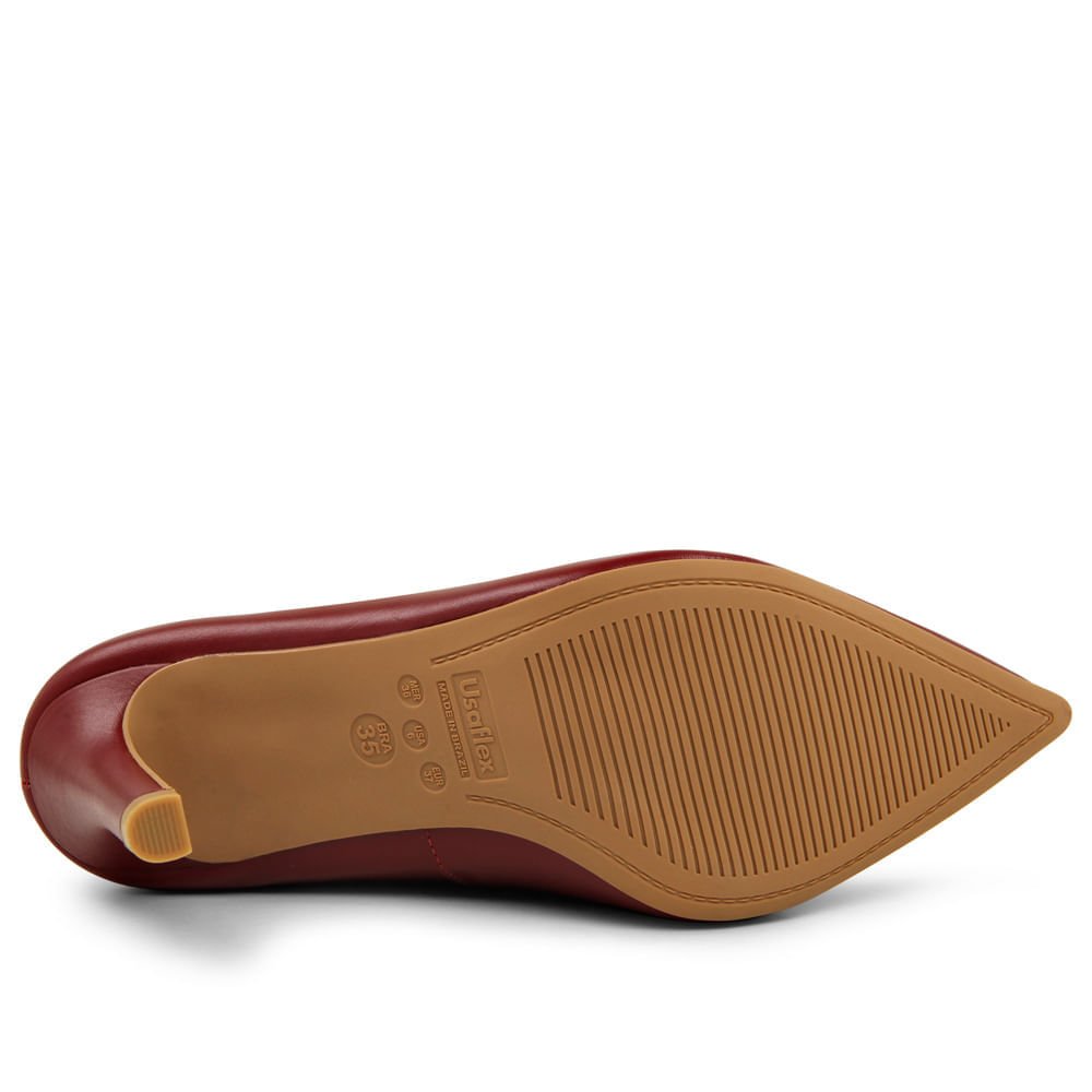 Scarpin vermelho rebu salto fino Vinho 5