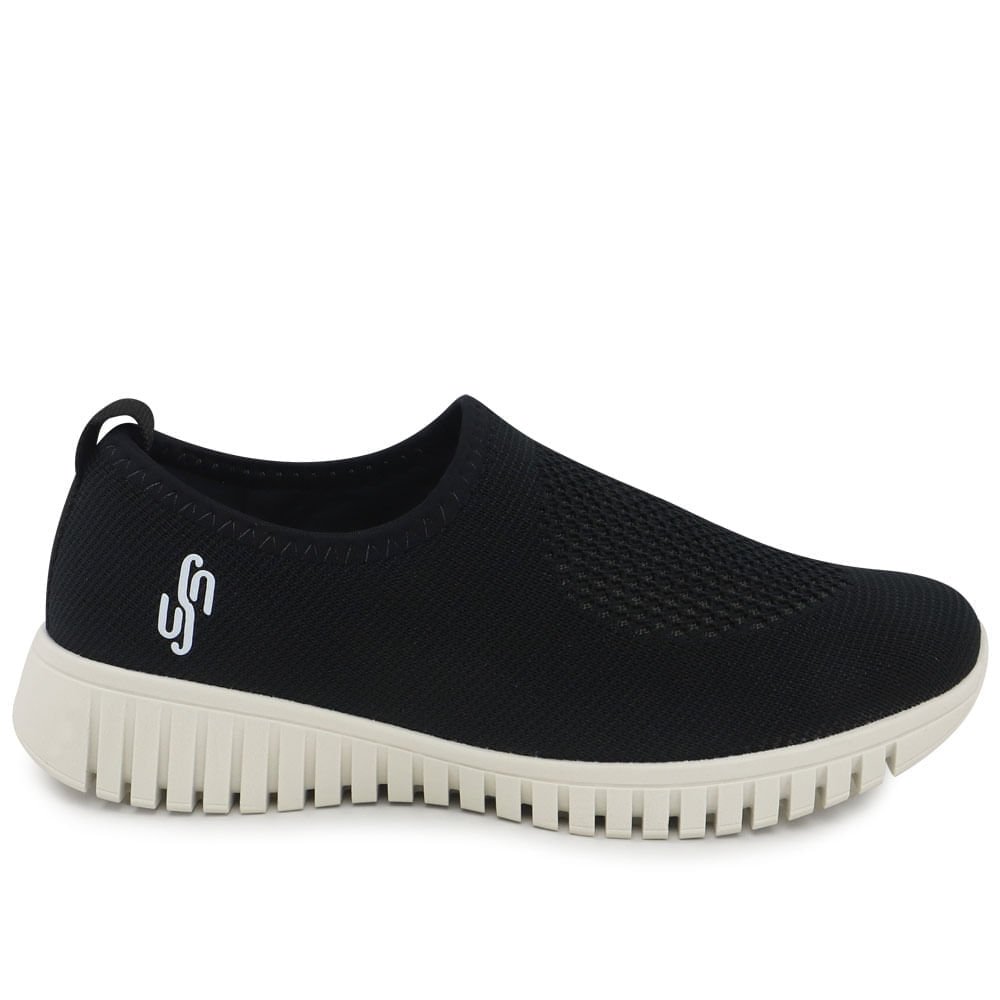Tênis Slip On Preto Tricot Monograma