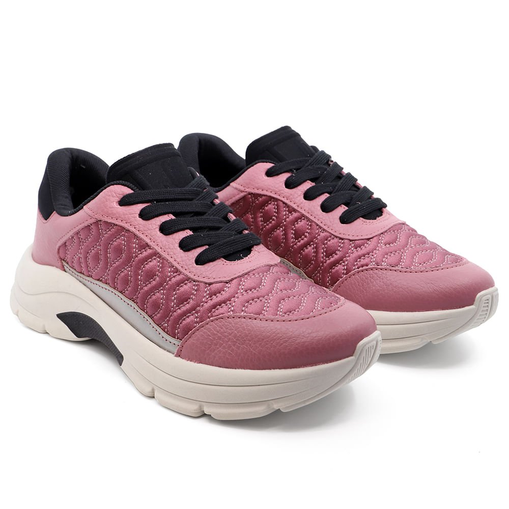 Tênis Bordado Lilás Couro Detalhe Elastano Roxo 2