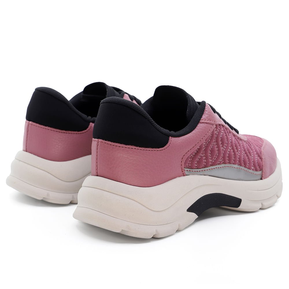 Tênis Bordado Lilás Couro Detalhe Elastano Roxo 3