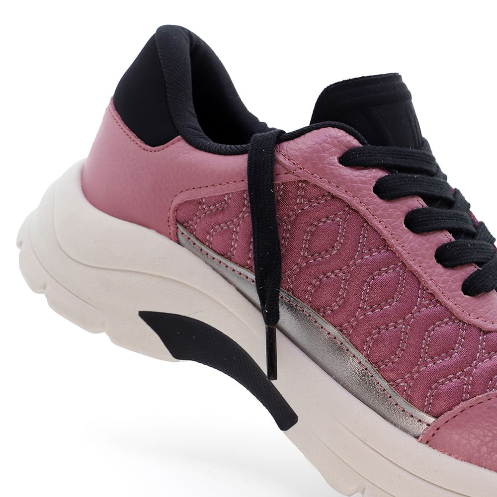 Tênis Bordado Lilás Couro Detalhe Elastano Roxo 4