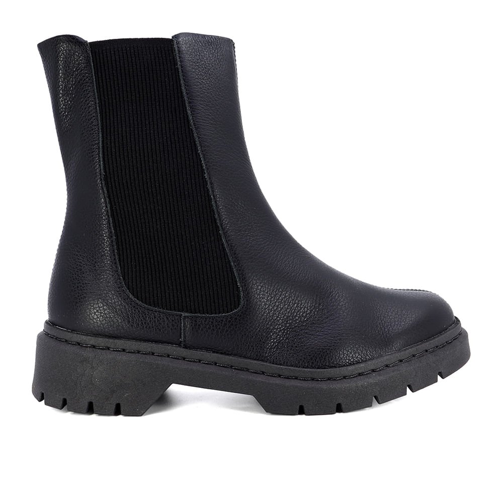 Bota Chelsea Preta Couro