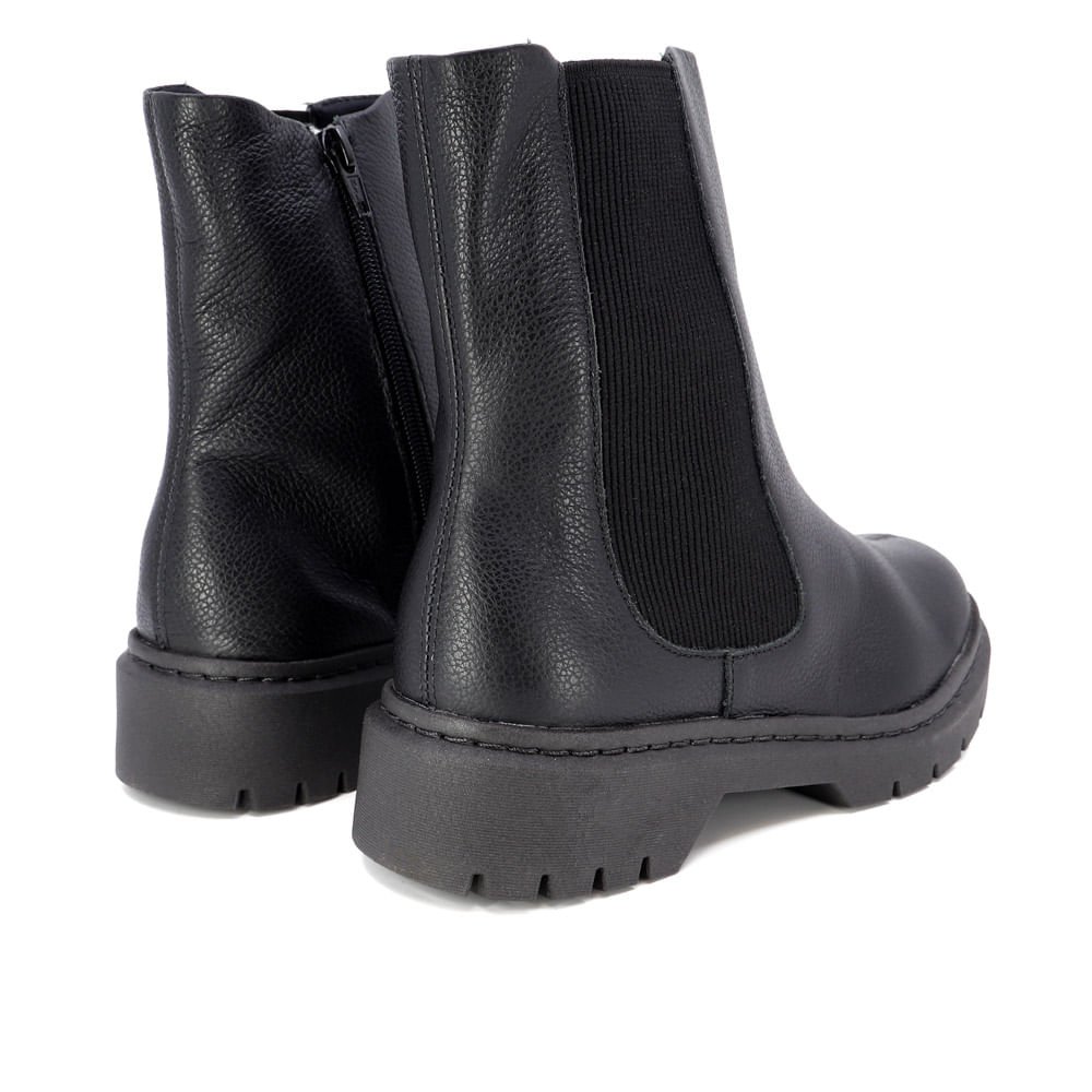 Bota Chelsea Preta Couro Preto 3