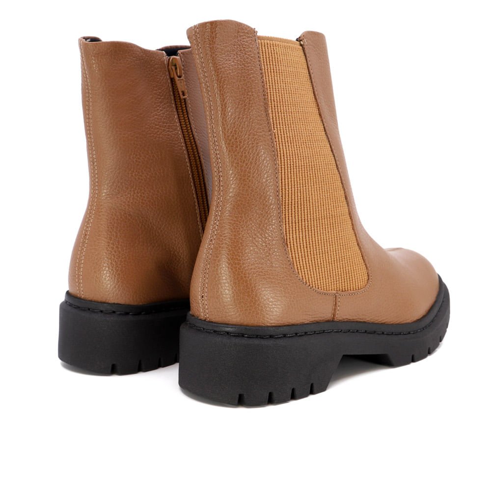 Bota Chelsea Marrom Couro Sola Preta Marrom 3