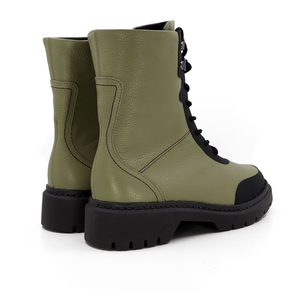 Bota Coturno Verde Militar Couro Verde 3