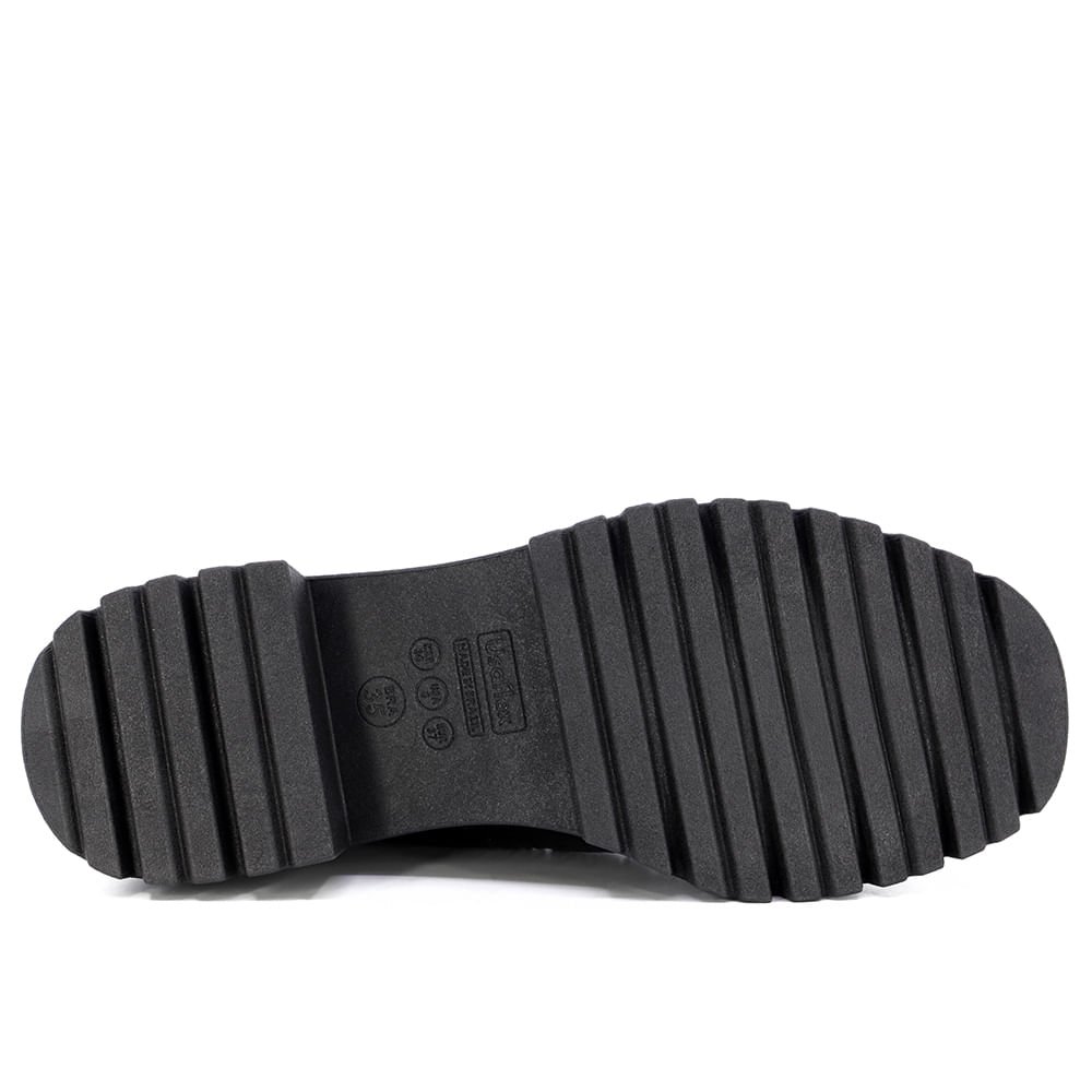 Loafer Preto Plataforma Couro Texturizado Preto 4