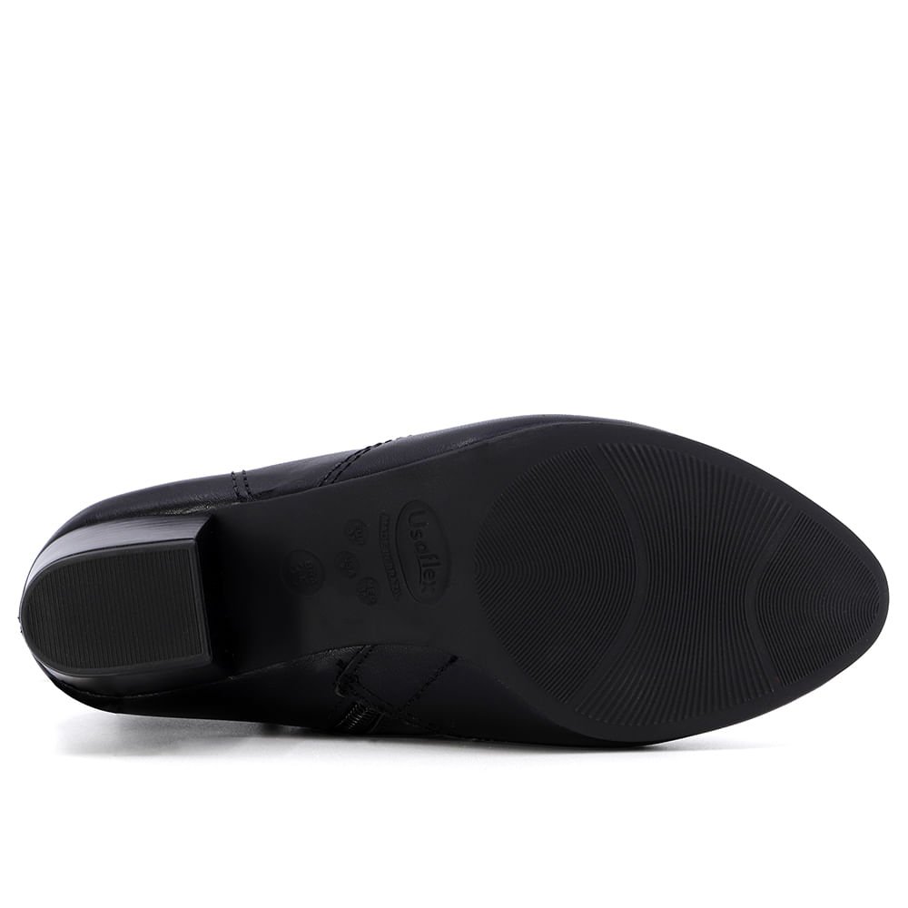 Bota Salto Bloco Preta Couro Preto 5