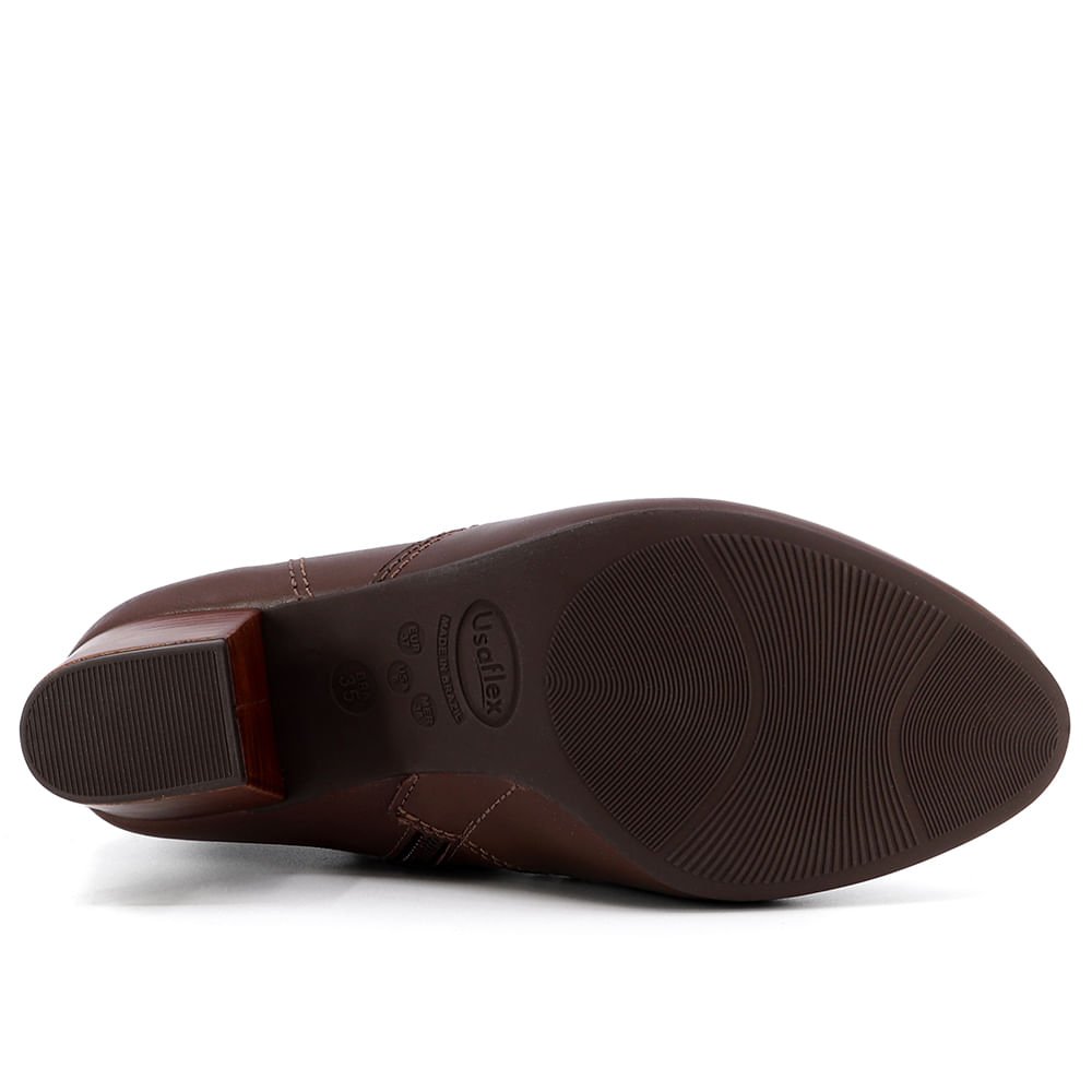 Bota Salto Bloco Marrom Chocolate Couro Marrom 5
