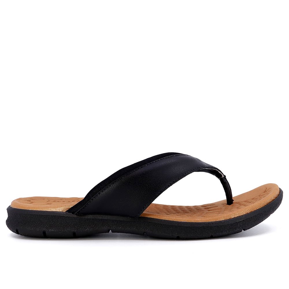 Chinelo Preto Couro