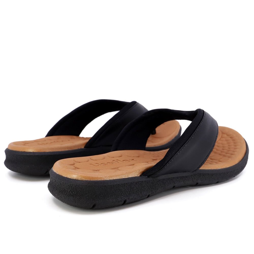 Chinelo Preto Couro Preto 3