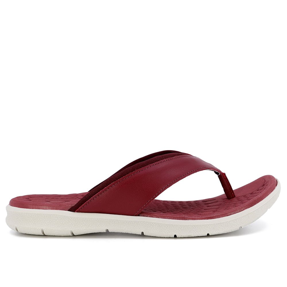 Chinelo Vermelho Couro