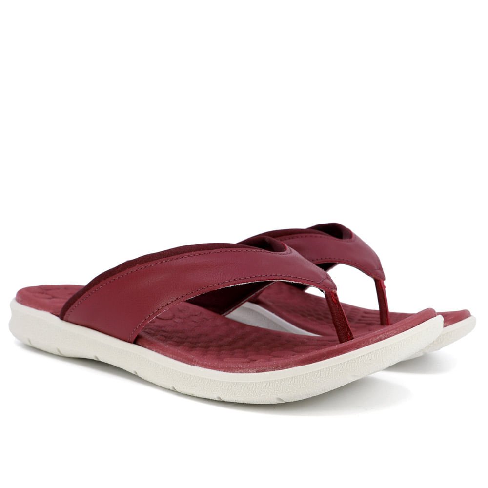 Chinelo Vermelho Couro Vinho 2