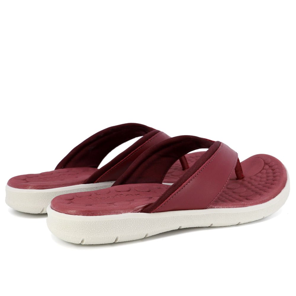Chinelo Vermelho Couro Vinho 3