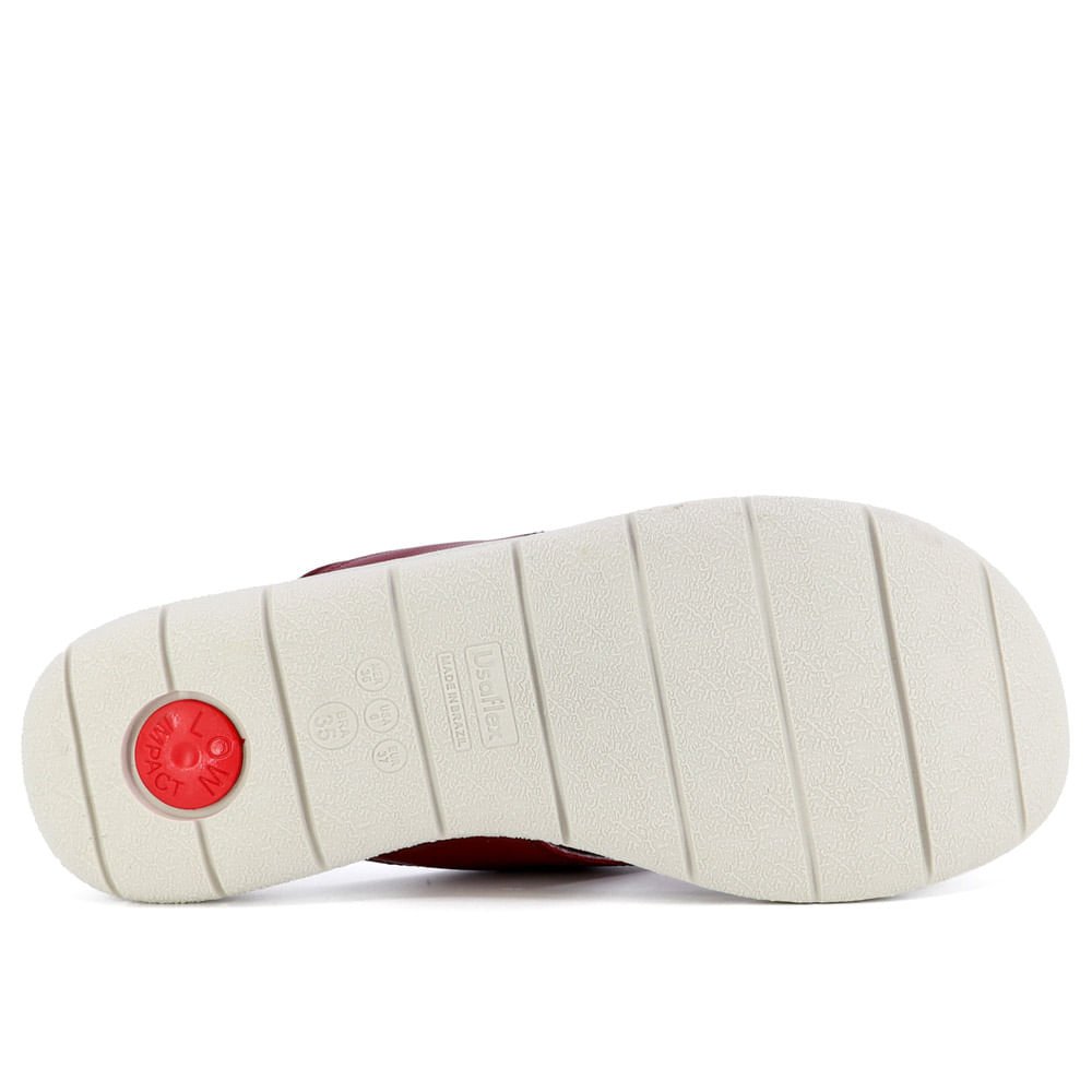 Chinelo Vermelho Couro Vinho 4